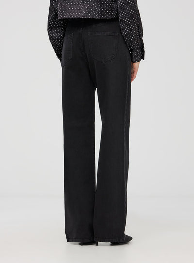 Pantaloni wide leg in denim