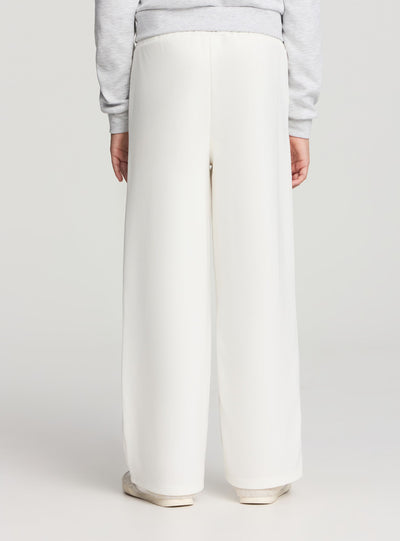Pantaloni tuta wide leg a tinta unita