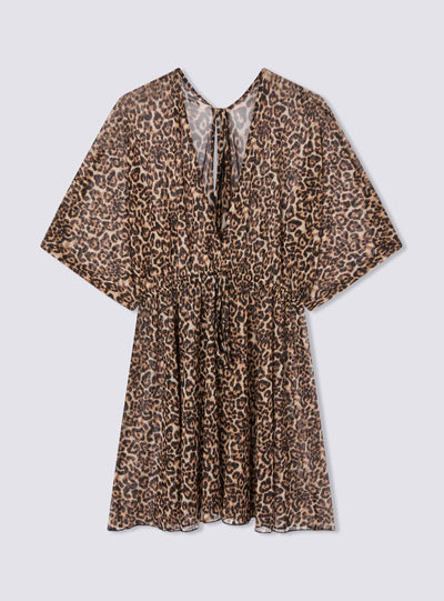 Vestito maculato con scollo a v