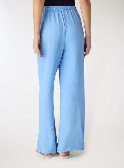 Pantaloni wide leg con coulisse tinta unita