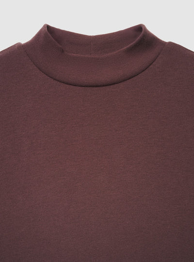 T-shirt con collo lupetto tinta unita