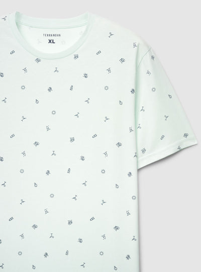 T-shirt con microstampa marina