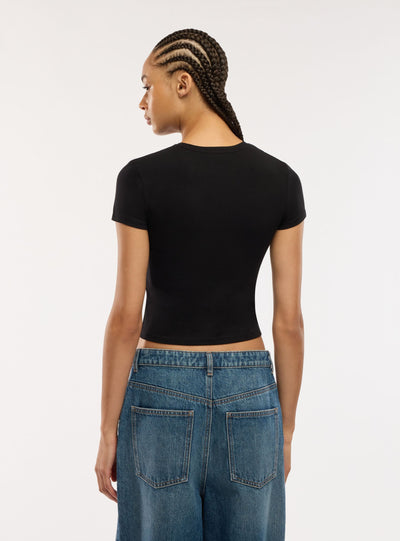 Slim fit T-shirt z napisem