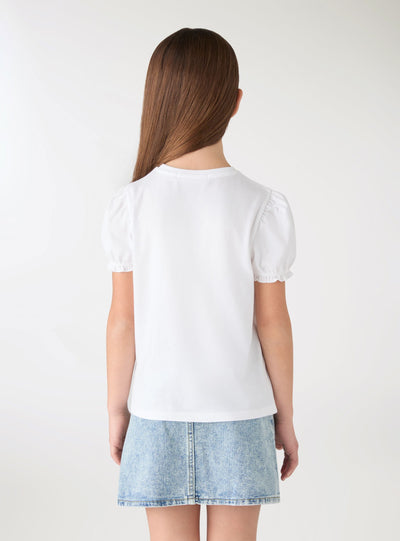 T-shirt con stampa Paris e applicazioni