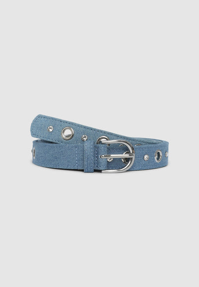 Cintura in denim con strass
