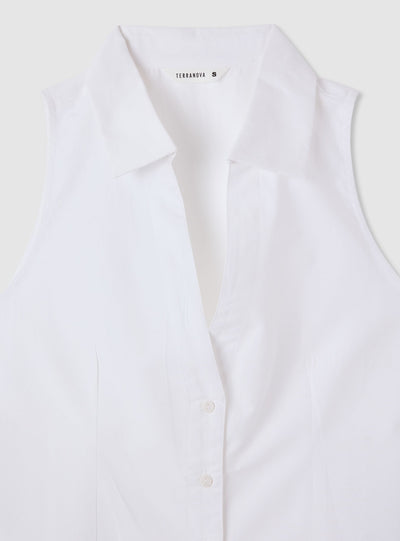 Camicia senza maniche con bottoni
