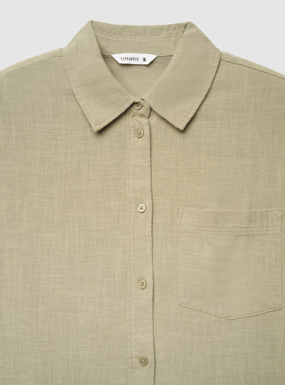 Camicia effetto lino a tinta unita