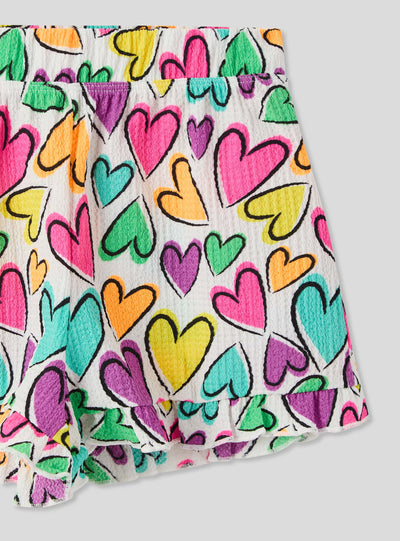 Shorts colorati fantasia cuori