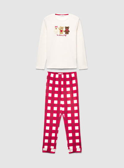 Set pigiama lungo con stampa animaletti