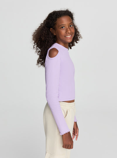 T-shirt crop cut-out sulle spalle