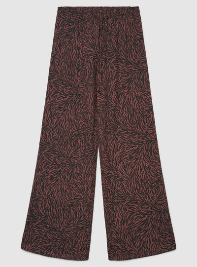 Pantaloni wide leg con stampa zebrata