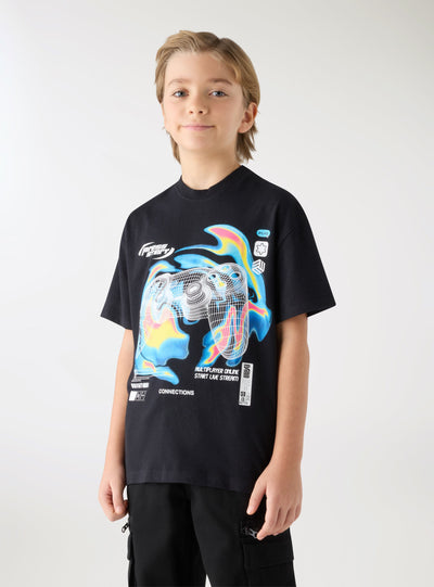 T-shirt con stampa videogame