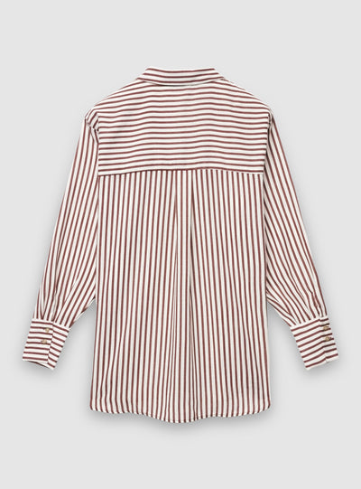 Camicia oversize a righe effetto lino