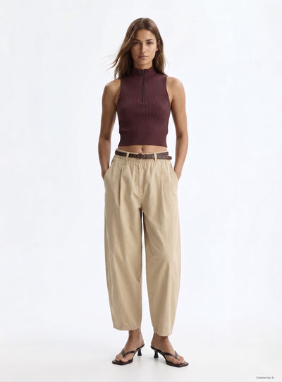Balloon trousers with belt