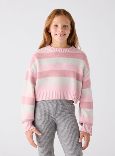 Maglia crop a righe