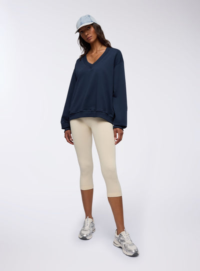 Felpa oversize con scollo a V