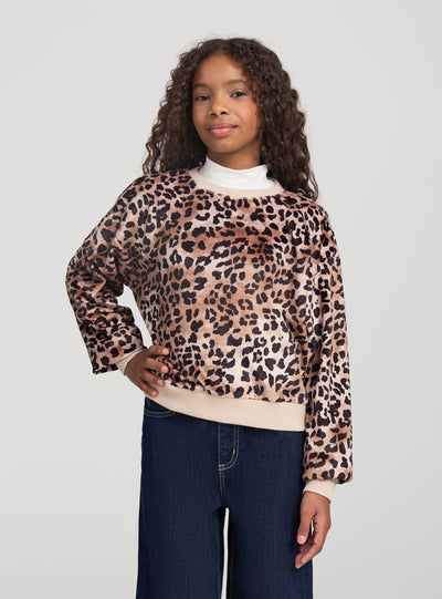 Felpa crop animalier