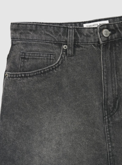 Minigonna denim a tinta unita
