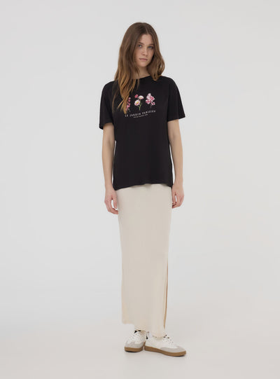 T-shirt ampia con stampa floreale