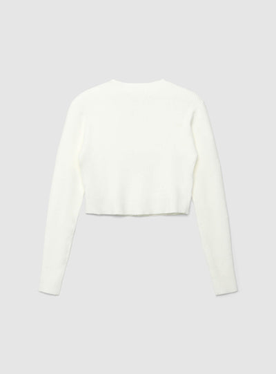 Maglia crop a costine tinta unita