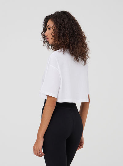 T-shirt crop a tinta unita