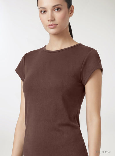 Elastisches einfarbiges T-Shirt