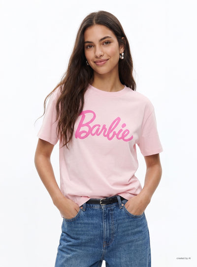 T-shirt ampia con stampa Barbie®