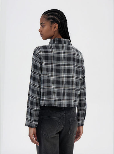 Camicia crop a quadri