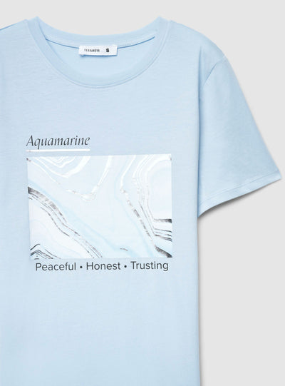 T-shirt with laminated effect print