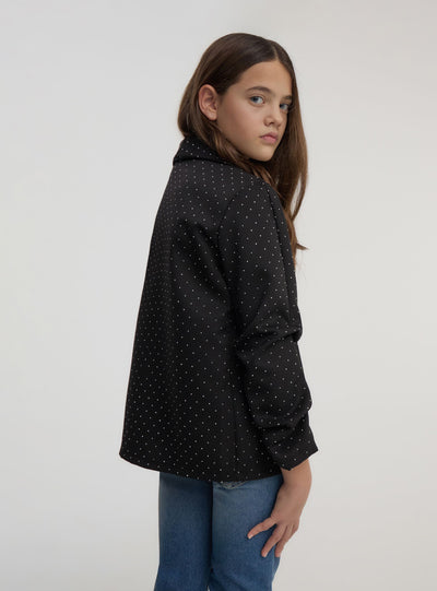 Giacca con strass e maniche arricciate