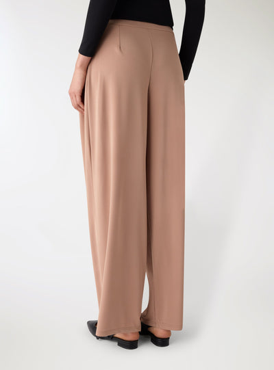 Pantaloni maxi wide leg a tinta unita