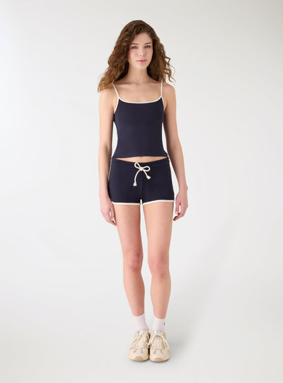 Shorts tuta con profili a contrasto
