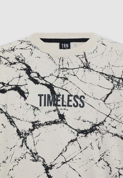 T-shirt con stampa marmorizzata all-over