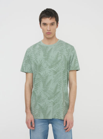 T-shirt con stampa palme all-over