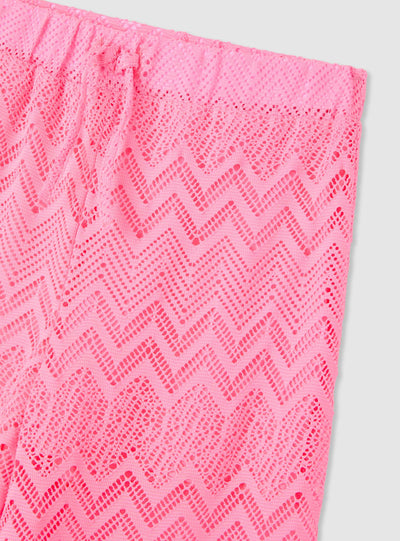 Pantaloni culotte in pizzo a zig zag