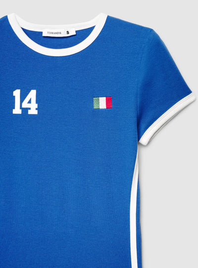 T-shirt crop con stampa numero