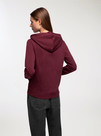 Felpa basic con cappuccio e zip