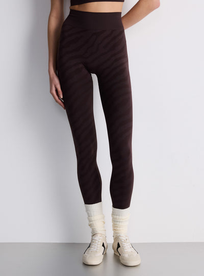 Jacquard effect patterned sports leggings