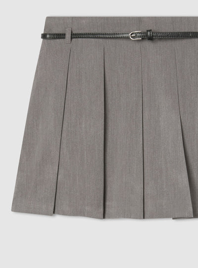 Skort melange con fibbia