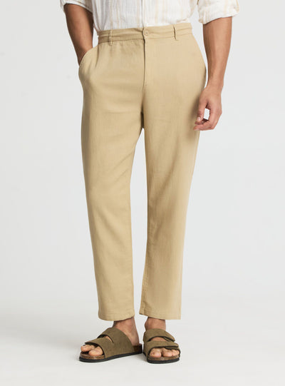 Pantaloni chinos a tinta unita con elastico in vita