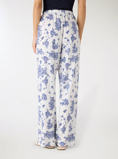 Pantaloni wide leg con stampa paisley