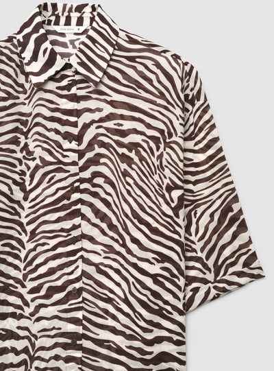 Camicia lunga con stampa animalier