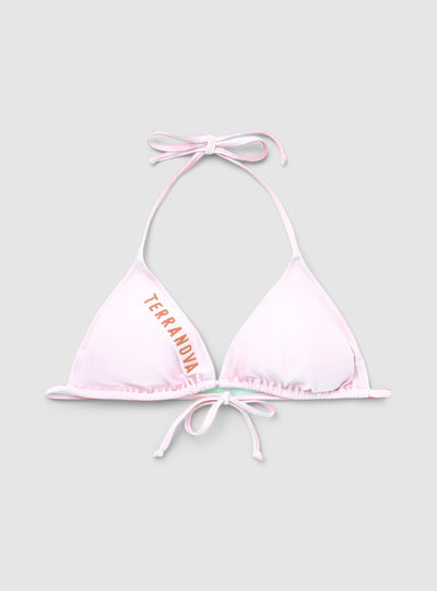 Reggiseno bikini triangolo a tinta unita con logo