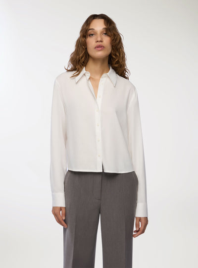Camicia crop tinta unita
