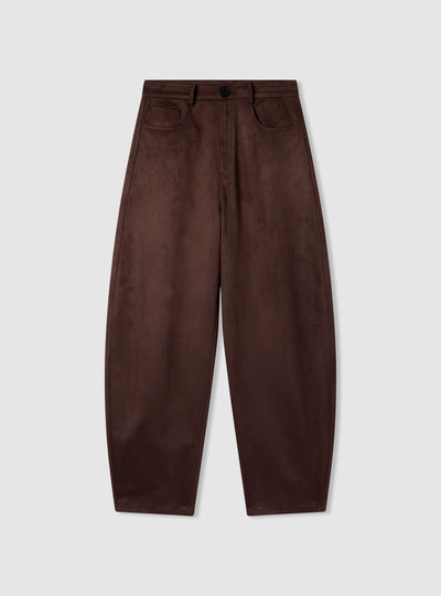 Pantaloni balloon effetto scamosciato