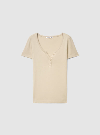 T-shirt serafino a tinta unita