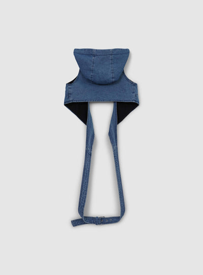 Gilet crop con fascia a cintura e cappuccio TRNPOPLAB