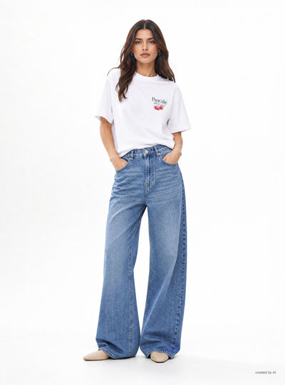 T-shirt ampia con stampa pancake