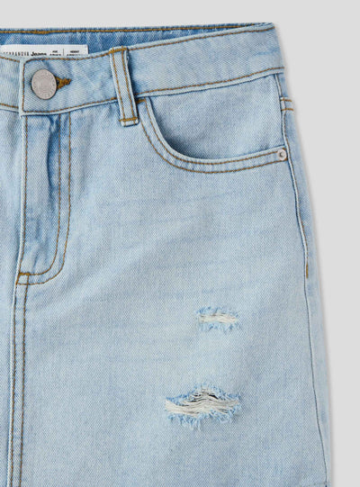 Minigonna in jeans con strappi