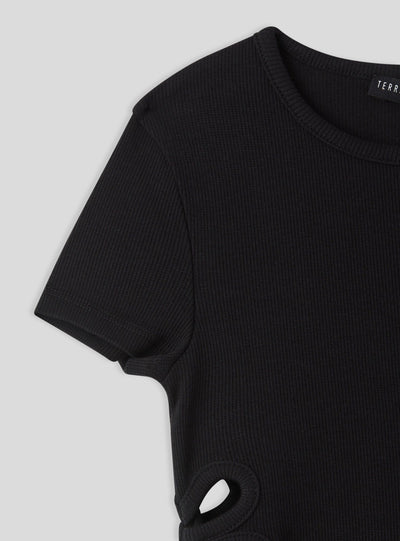 T-shirt crop con dettagli cut-out